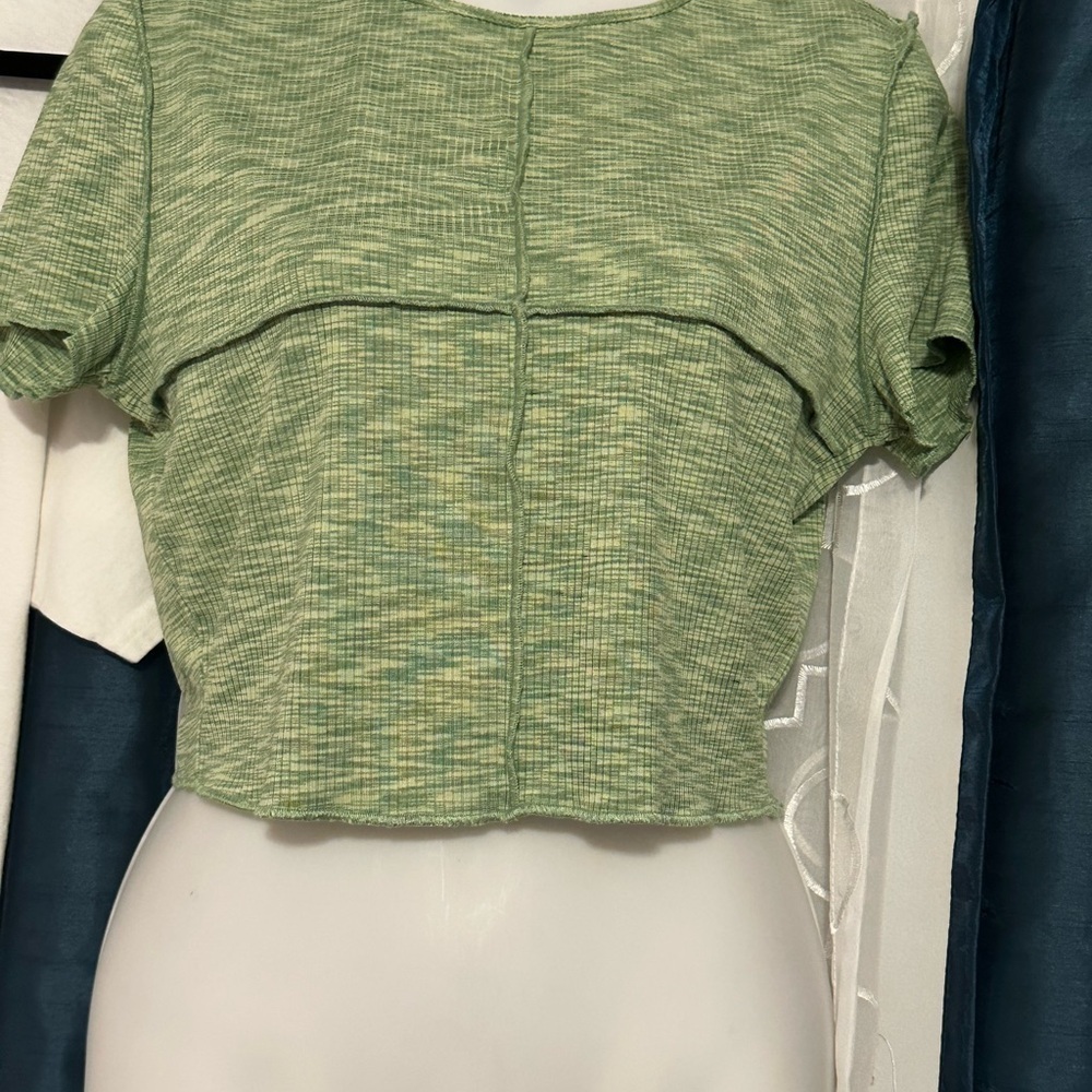H&M Divided Light Green Checkered Shirt